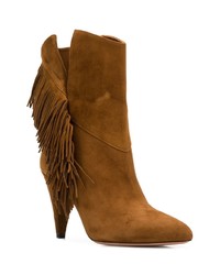 Табачные замшевые ботильоны от Aquazzura