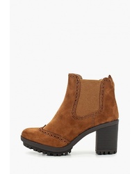 Табачные замшевые ботильоны от Catisa