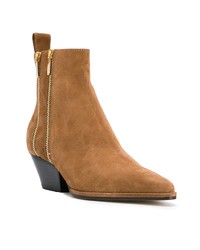 Табачные замшевые ботильоны от Sergio Rossi