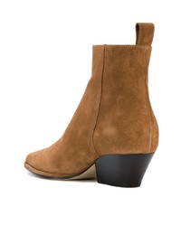 Табачные замшевые ботильоны от Sergio Rossi