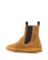 Табачные замшевые ботильоны от Officine Creative