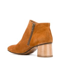 Табачные замшевые ботильоны от Silvano Sassetti