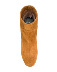 Табачные замшевые ботильоны от Laurence Dacade