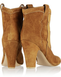 Табачные замшевые ботильоны от Gianvito Rossi