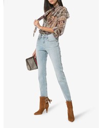 Табачные замшевые ботильоны от Aquazzura