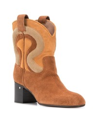 Табачные замшевые ботильоны от Laurence Dacade