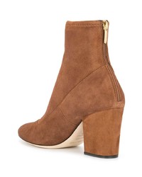 Табачные замшевые ботильоны от Sergio Rossi