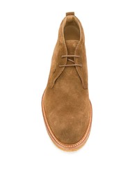 Табачные замшевые ботинки дезерты от Tod's