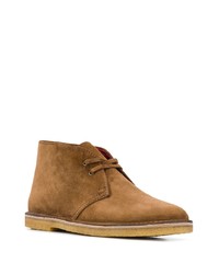 Табачные замшевые ботинки дезерты от Saint Laurent