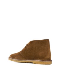 Табачные замшевые ботинки дезерты от Saint Laurent