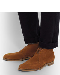 Табачные замшевые ботинки дезерты от Edward Green