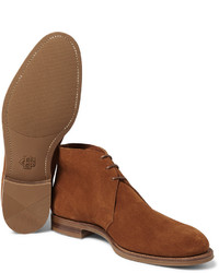 Табачные замшевые ботинки дезерты от Edward Green
