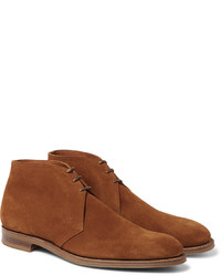 Табачные замшевые ботинки дезерты от Edward Green