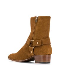 Мужские табачные замшевые ботинки челси от Saint Laurent