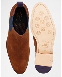 Мужские табачные замшевые ботинки челси от Ted Baker