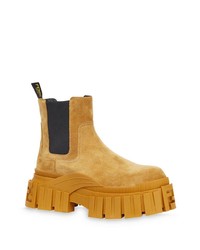 Мужские табачные замшевые ботинки челси от Fendi