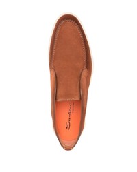 Мужские табачные замшевые ботинки челси от Santoni