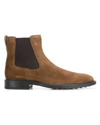 Мужские табачные замшевые ботинки челси от Tod's