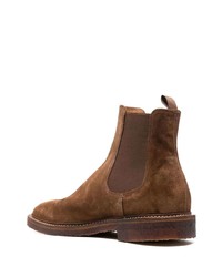 Мужские табачные замшевые ботинки челси от Officine Creative