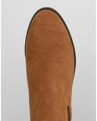 Женские табачные замшевые ботинки челси от Pull&Bear