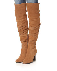 Табачные замшевые ботфорты от Sam Edelman