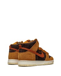 Мужские табачные замшевые высокие кеды от Nike