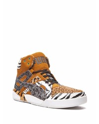 Мужские табачные замшевые высокие кеды от Puma