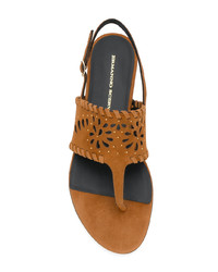 Табачные замшевые вьетнамки от Ermanno Scervino