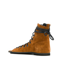 Табачные замшевые гладиаторы от Ann Demeulemeester