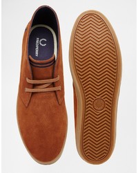 Мужские табачные замшевые кеды от Fred Perry
