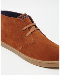 Мужские табачные замшевые кеды от Fred Perry