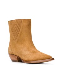 Женские табачные замшевые ковбойские сапоги от IRO