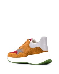Мужские табачные замшевые кроссовки от Alexander McQueen