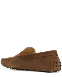 Мужские табачные замшевые лоферы от Tod's