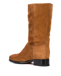 Табачные замшевые полусапоги от Santoni