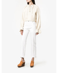 Табачные замшевые сабо от Robert Clergerie