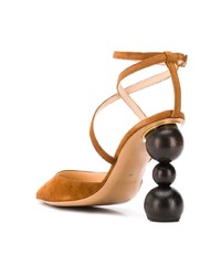 Табачные замшевые туфли с вырезом от Jacquemus