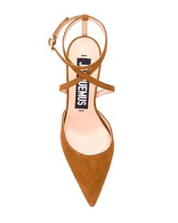 Табачные замшевые туфли с вырезом от Jacquemus