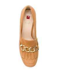 Табачные замшевые туфли с украшением от Högl