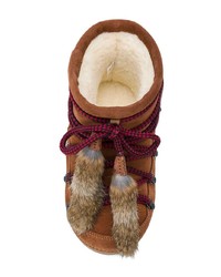 Женские табачные зимние ботинки от Dsquared2