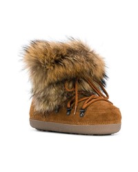 Женские табачные зимние ботинки от Dsquared2