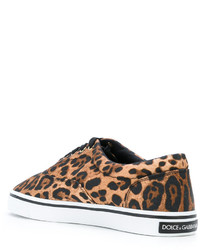 Мужские табачные кеды с принтом от Dolce & Gabbana