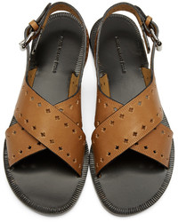 Женские табачные кожаные босоножки от Isabel Marant