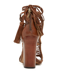 Женские табачные кожаные босоножки от Schutz