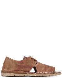 Женские табачные кожаные босоножки от Marsèll
