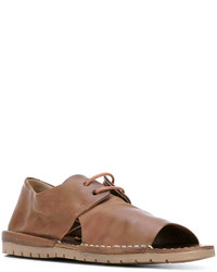 Женские табачные кожаные босоножки от Marsèll