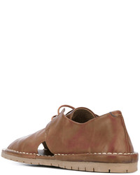 Женские табачные кожаные босоножки от Marsèll