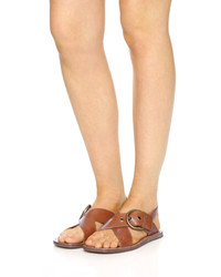 Женские табачные кожаные босоножки от Marc Jacobs