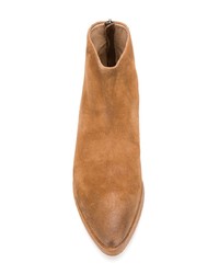 Табачные кожаные ботильоны от Marsèll
