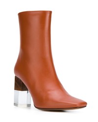 Табачные кожаные ботильоны от Neous